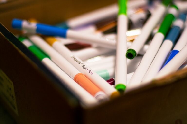 white green and blue pen lot