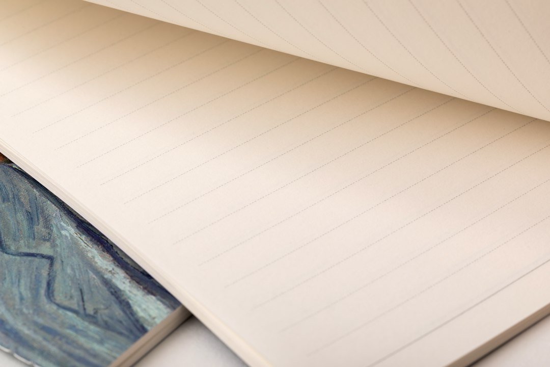 black-lined notebook